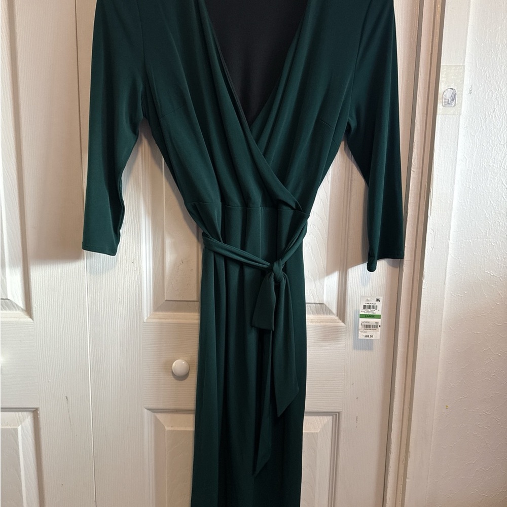 INC International Concepts Dark Green Long Sleeve Dress